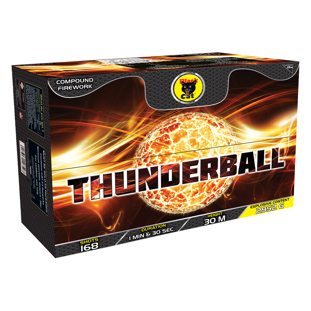 NEW FOR 2024 - THUNDERBALL COMPOUND CAKE BY BLACK CAT FIREWORKS