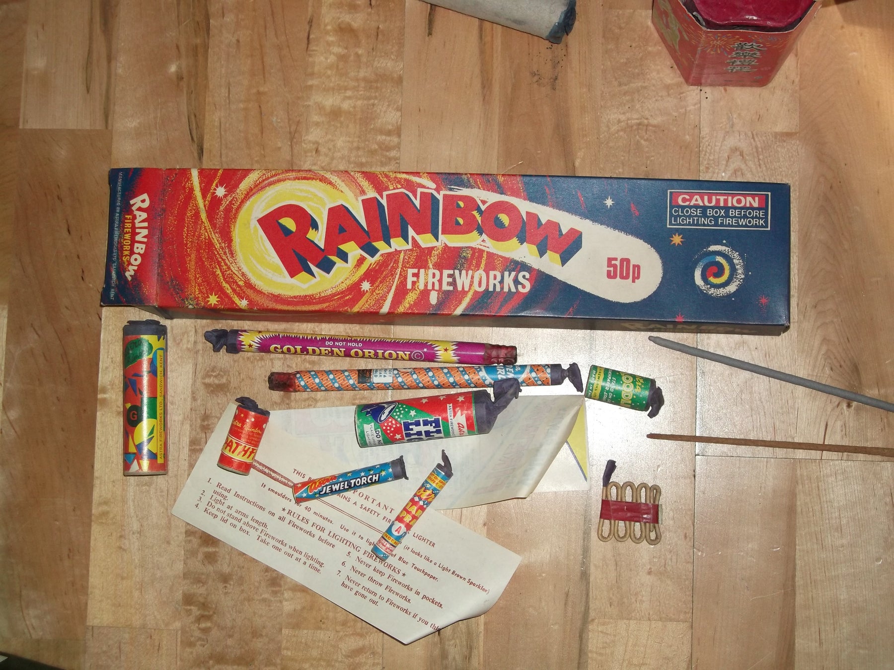 Retro Rainbow Fireworks Poster from 1965