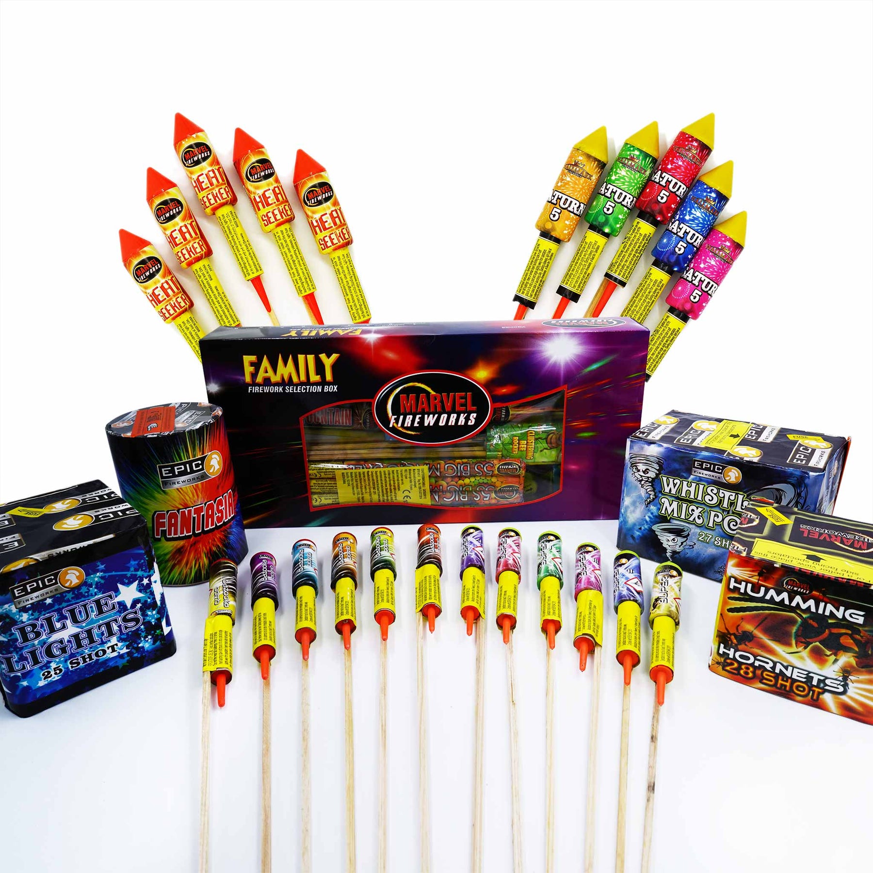 Tesco Vs Epic Fireworks. Maverick Rocket Pack.