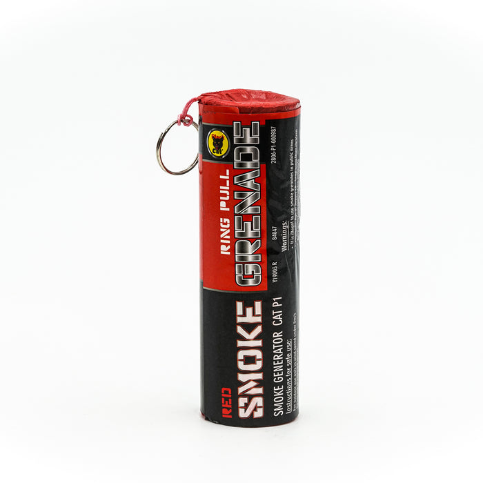 Red smoke grenade by Black Cat Fireworks