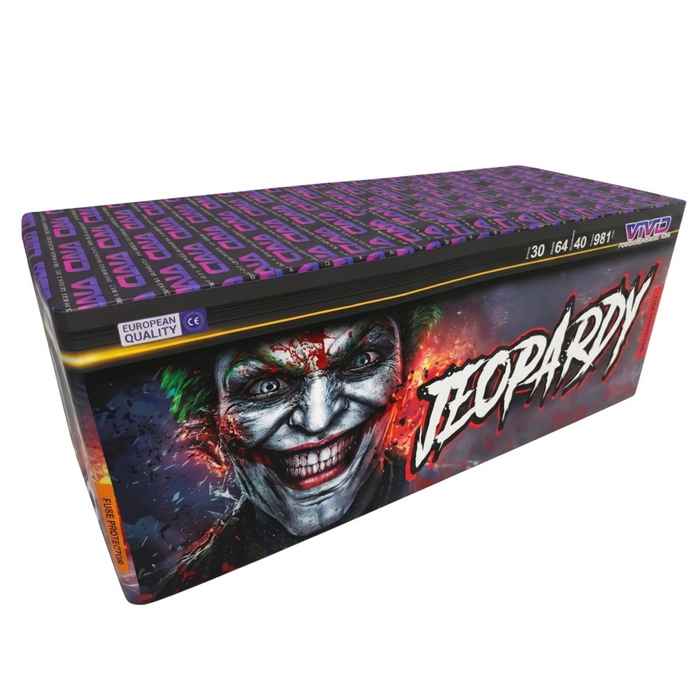 Jeopardy 64 shot firework cake by Vivid Pyrotechnics