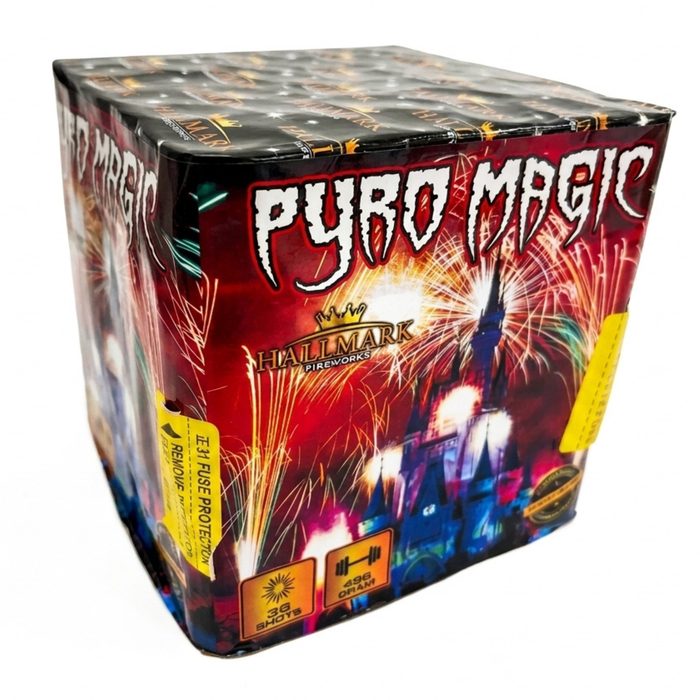 Pyro Magic 36 shot firework cake by Hallmark Fireworks