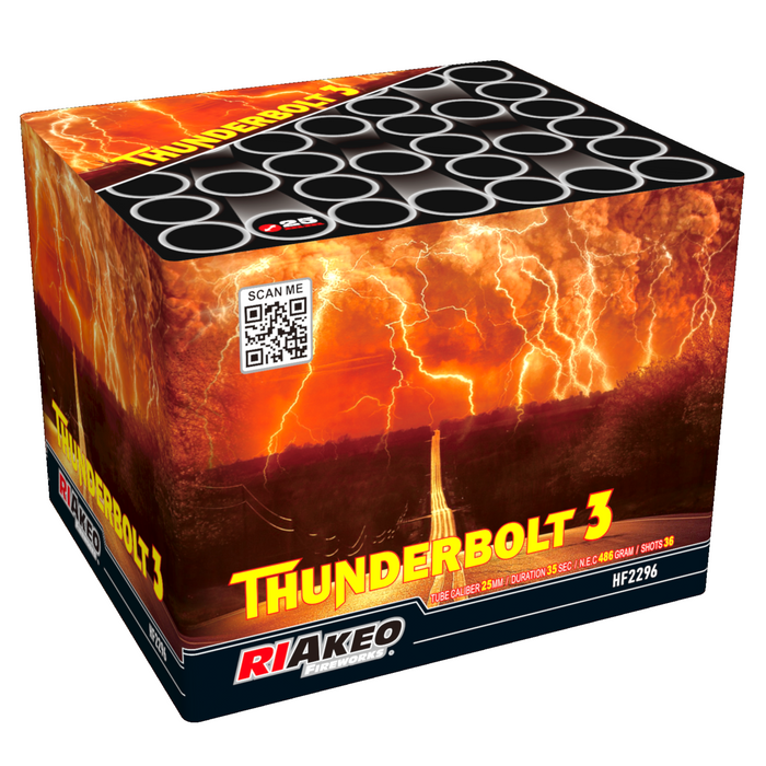 Thunderbolt Three 36 shot cake by Riakeo Fireworks