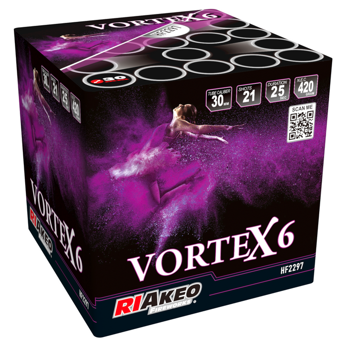 Vortex Six 21 Shot Cake by Riakeo Fireworks