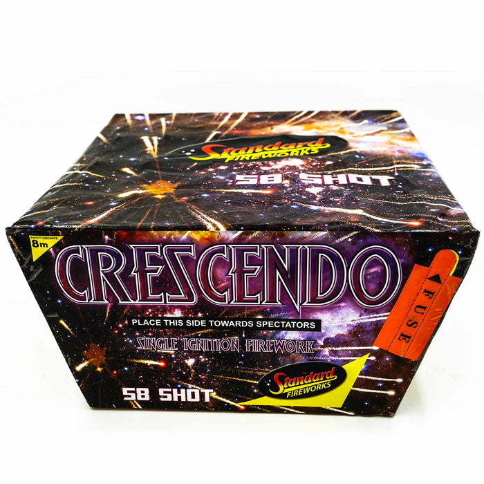 Crescendo 58 shot fan cake by Standard Fireworks