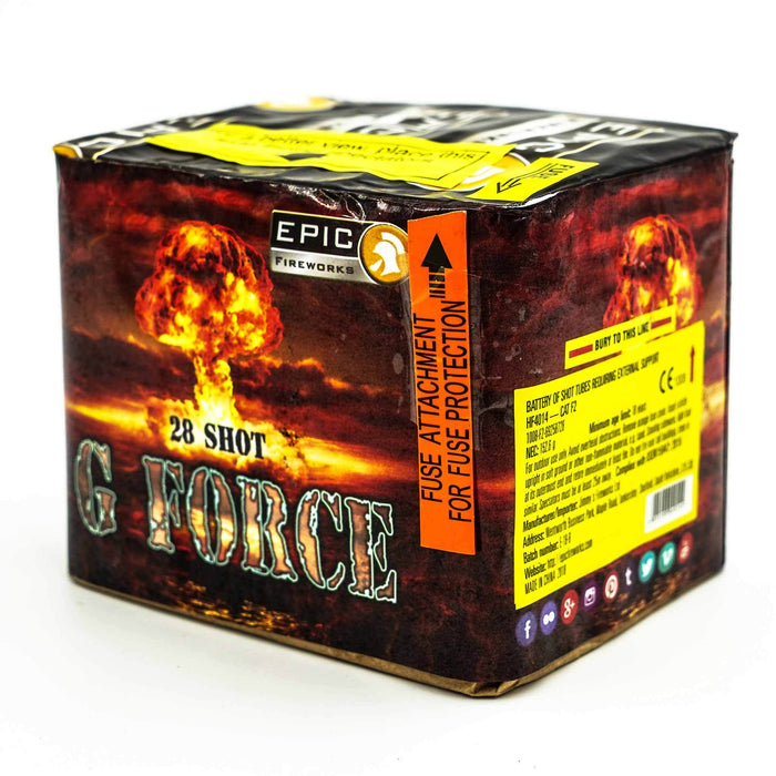 g force 28 shot firework cake